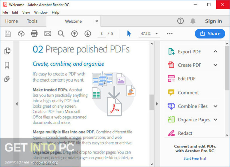 Adobe Acrobat Reader DC 2020 Direct Link Download GetintoPC