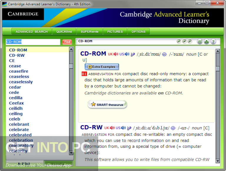 Cambridge Advanced Learners Dictionary Fourth Edition 2013 Free Download GetintoPC