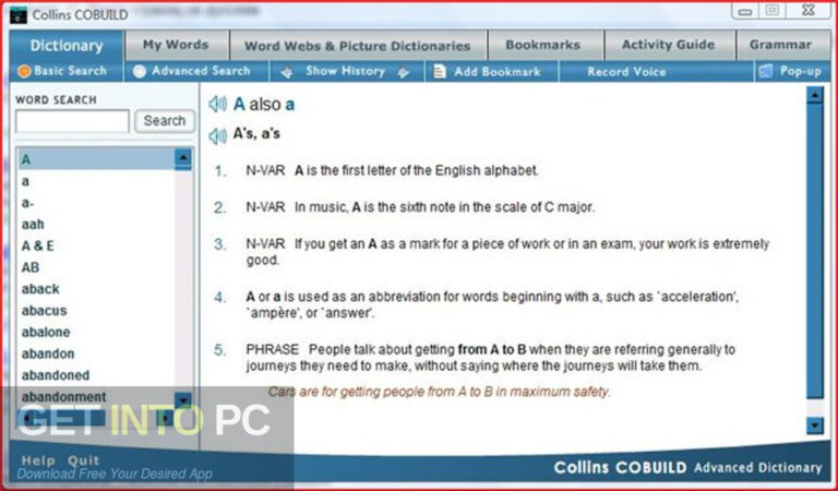 Collins COBUILD Advanced Dictionary 2009 Direct Link Download GetintoPC