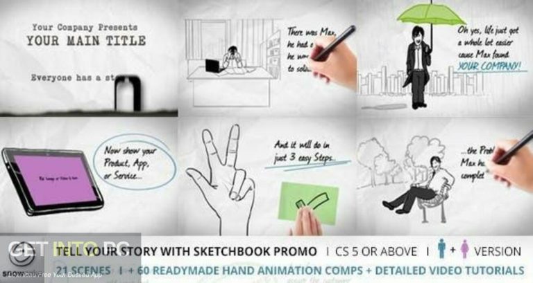 VideoHive Tell Your Story With Sketchbook Promo AEP Latest Version Free Download GetintoPC